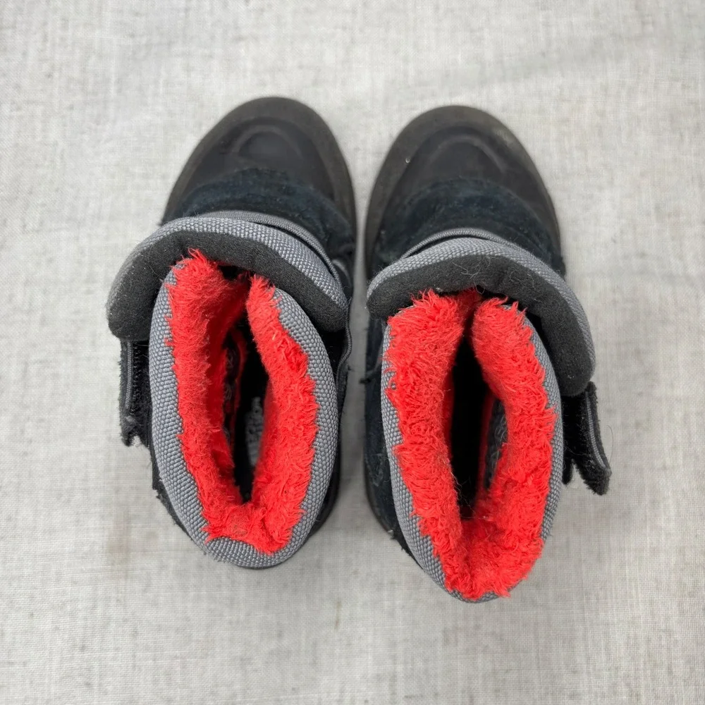 The North Face Alpenglow Kids Snow Boots Black Red Waterproof Size 8 Toddler